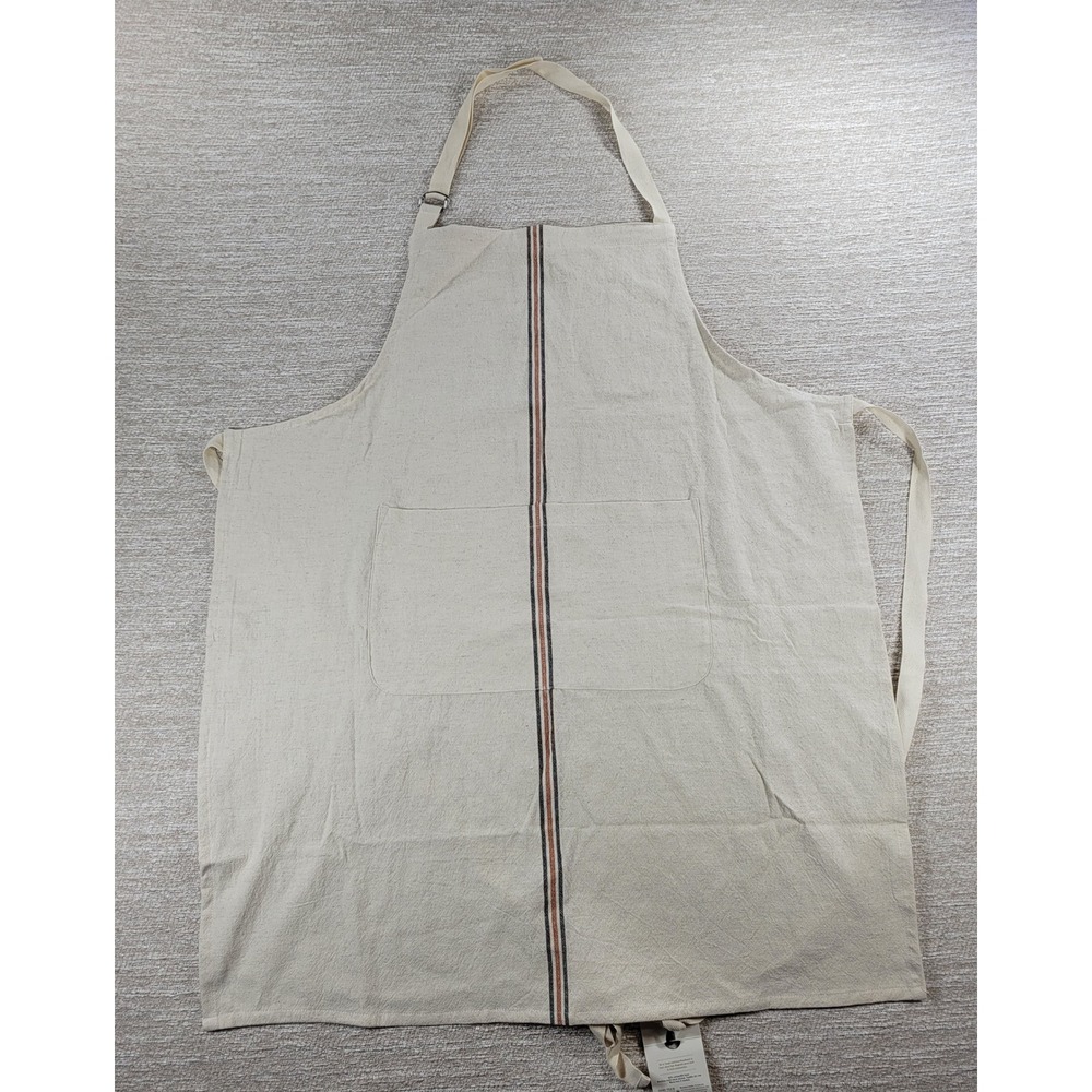 Hearth & Hand Magnolia Apron Striped Natural Cotton Kitchen Cooking NEW